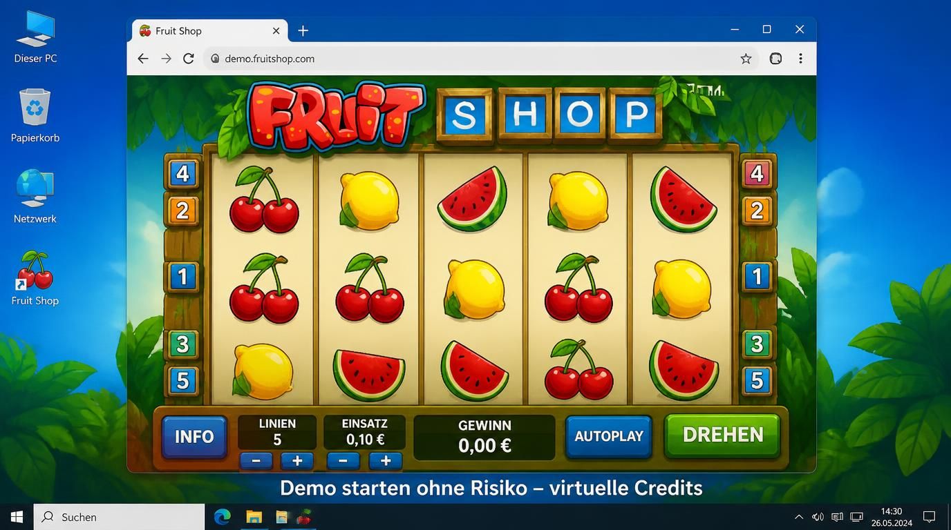 Slot-Spiel mit Früchten und deutschem Text Demo starten ohne Risiko – virtuelle Credits